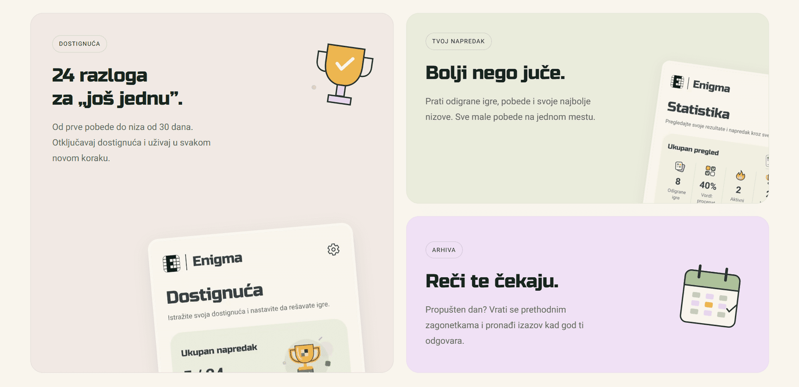 Enigma — Progress beyond the daily puzzle